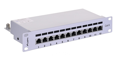 Panel patch Lanberg PPF6-9012-S, 1U 10", 12x RJ45 Cat.6, gri