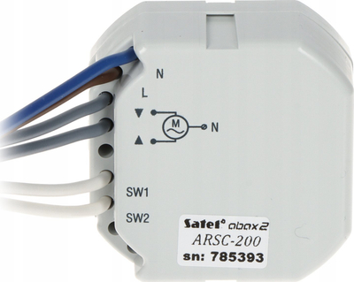 Kontrollues roletash inteligjent Satel ARSC-200 Be Wave, 230V AC, për roleta elektrike, i bardhë