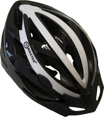 Helmet biçiklete MASTER Force, L 58–61 cm, 21 vrima ajrimi, bardh e zi