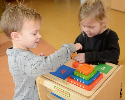 Piramidë edukative prej druri Masterkidz Counting Colors, shumëngjyrëshe