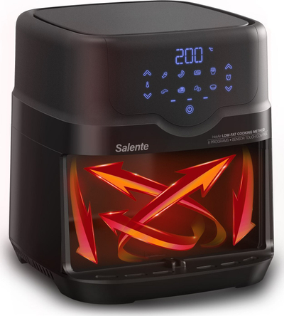 Фритеза на жежок воздух Salente HotAir 2in1, 4.3L, 1500W, црна