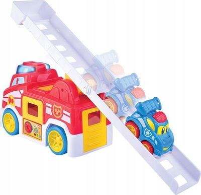 Lodër kamion zjarrfikës Hap-P-Kid Vroom Vroom, drita dhe tinguj, me shkallë shpëtimi, shumëngjyrëshe