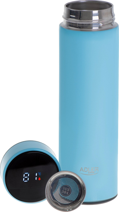 Kupë termike Thermos, 473ml, ekran LED temperaturë, për veturë, gri