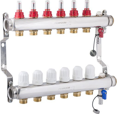Distributori ngrohje Perfekt System PHA-127 7, çelik inox, 6 bar, ngjyrë argjendtë