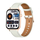 Smartwatch Colmi C28, ekran AMOLED, rrip lëkure, gold e bardhë