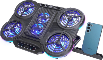 Ftohës laptopi Rampage PROTE R6, 10‑17\", 6 ventilatorë, gri