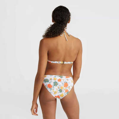 Bikini për goca O'Neill Marga-Rita, me lidhje pas qafe, me lule, i bardhë