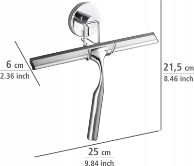 Fshesë xhami për banjo WENKO Vacuum-Loc 20877100, çelik, 25 x 21.5 x 6 cm, krom