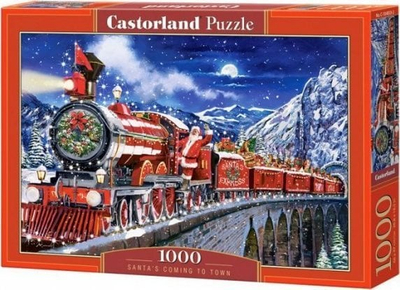 Puzzle Castor Santa's Train, 1000 copa, dimër, shumëngjyrësh