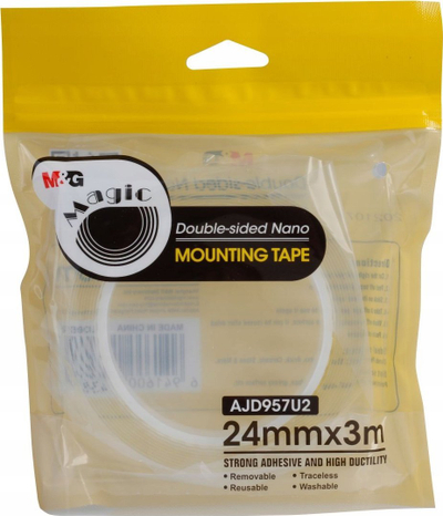 Shirit ngjitës Nano Tape, dyshtresor, 24mm 3m, transparent
