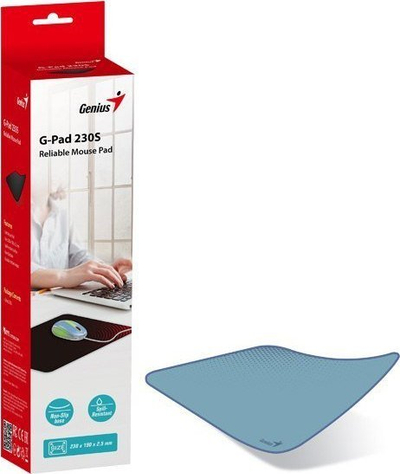 Mousepad Genius G-Pad 230S, pëlhurë, 2.5 mm, blu gri