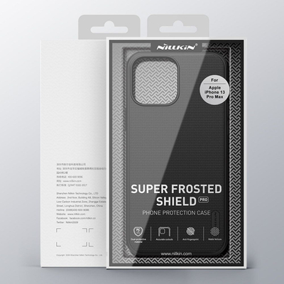 Mbajtëse telefoni Nillkin Super Frosted Shield, për iPhone 13 Pro Max, me stand, e zezë