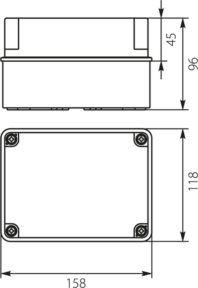 Kuti elektrike sipërfaqësore Elektro-Plast PH-2B.1 28.24, 158 x 118 x 96mm, IP65, gri