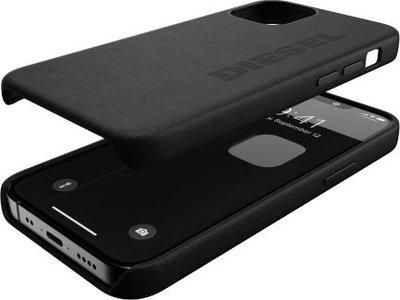 Mbrojtëse telefoni Diesel Moulded Premium Leather Wrap, për iPhone 6 6S 7 8, lëkurë, e zezë