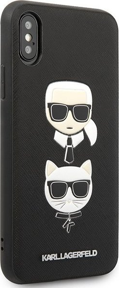 Futrollë telefoni Karl Lagerfeld KLHCI65SAKICKCBK, për iPhone XS Max, hardcase, e zezë