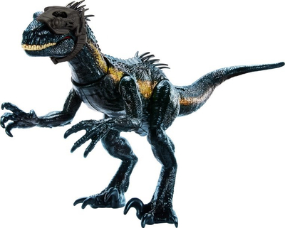 Figurë dinosaur Jurassic World Mattel Track N Attack Indoraptor, me drita dhe zëra, 18 cm, e zezë