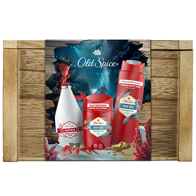 Set për meshkuj Old Spice Deep Sea Body Care, xhel dushi 250 ml + losion pas rroje 250 ml + deodorant stick 50 ml