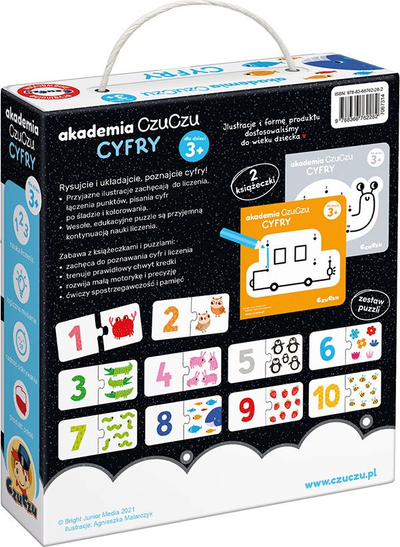 Set edukativ CzuCzu Academy Numbers, puzzle dhe ngjyrosje, mosha 3+