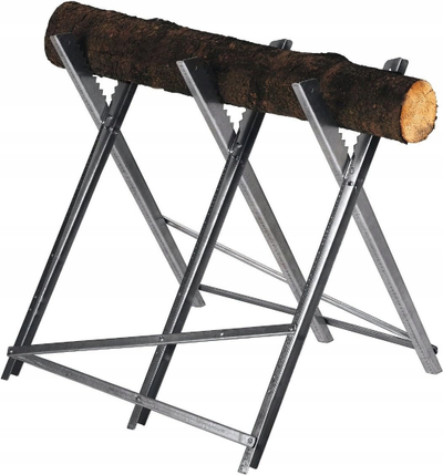 Kavalet për dru IronTon G10877, palosës, mban deri 150 kg, metalik argjendtë