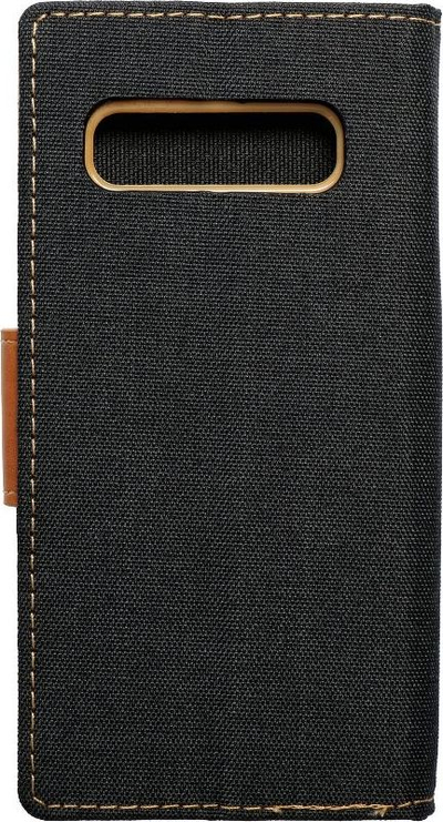 Këllëf libri Canvas për Samsung Galaxy S10, me mbajtëse, i zi