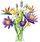 Lodra konstruktive LEANToys Bouquet Tropical Flowers, 890 pjesë, shumëngjyrëshe
