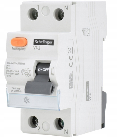 Ndërprerës diferencial Schelinger AC 2P 25A, 30mA, gri