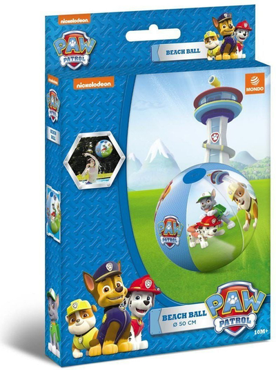 Топка за плажа MONDO Paw Patrol, на надувување, 50 cm, шарена