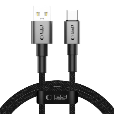 Kabllo karikimi Tech-Protect Ultraboost DNA, USB-A me USB-C, 15W 3A, 100cm, gri e errët