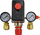 Regullator presioni për kompresor AWTools AW10210, me manifold, për depozitë 24L dhe 50L, i zi