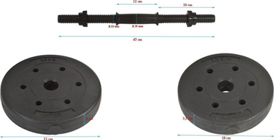 Тегови за вежбање Hantel Eb Fit B, 2 x 8 кг