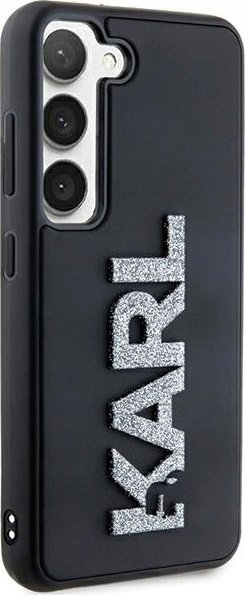 Заштитна кутија Karl Lagerfeld KLHCS24S3DMBKCK, за Samsung Galaxy S24, тврда навлака 3D Rubber Glitter, црна