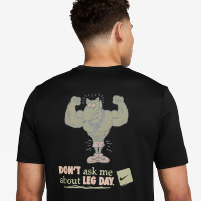 Bluzë sportive Nike Dri-FIT Leg Day për burra, material që merr frymë, e zezë