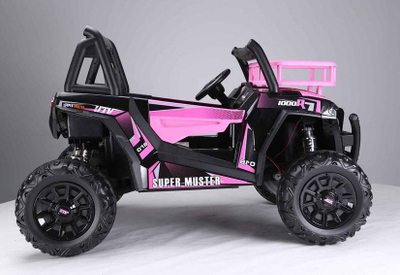Makina elektrike lodër JS360, 2 ulëse, 143x76x51cm, rozë me të zezë