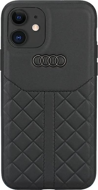 Kapak telefoni Audi Genuine Leather për iPhone 11 XR 6.1", hardcase, i zi