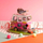 Set miniaturë 3D Robotime Happy Camper Campervan, shpi kukullash DIY, me LED, rozë
