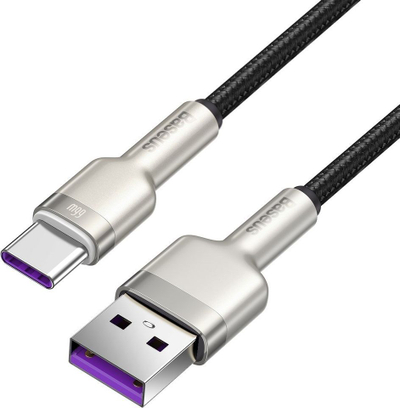 Kabllo karikimi Baseus, USB në USB C, 66W, e zezë