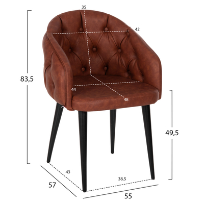 Karrige Loretta 53×60×82 cm (HM9271.53), kaftë/ zezë