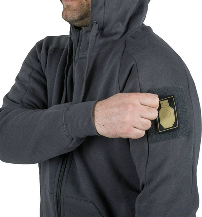 Bluzë me kapuç Helikon-Tex Urban Tactical Hoodie Lite, me zinxhir, me xhepa anësorë, gri e errët
