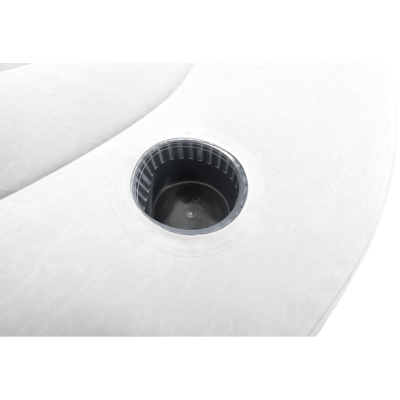Karrige Deluxe e fryme me tabure, 125x100x85cm, PVC, gri e zeze