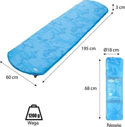 Самонапумпувачки душек Nils Camp NC4062, 5 cm, за една личност, син