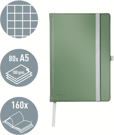 Fletore Leitz Notebook Style, A5, me katrora, jeshile