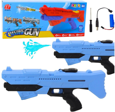Pistole me ujë elektrike LEAN Toys Automatic 24382, bateri 3.7V, blu