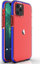 Këllëf xhel TPU Spring për iPhone 13 Pro Max, me kornizë mbrojtëse, transparent me të kuqe