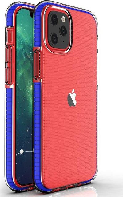 Këllëf xhel TPU Spring për iPhone 13 Pro Max, me kornizë mbrojtëse, transparent me të kuqe