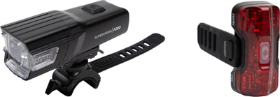 Set drita biçiklete Zefal Supervision F200 R150, USB C, IPX6, i zi