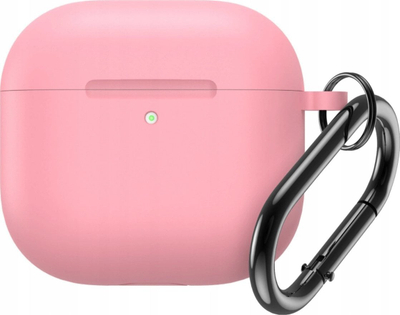 Mbrojtëse silikoni për AirPods 4, me kapëse, rozë