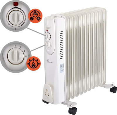 Radjator me vaj Extralink 11 elementë, 2500W, i bardhë