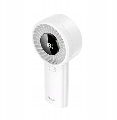 Ventilator dore Hoco HX62, portativ, me bateri, i bardhë