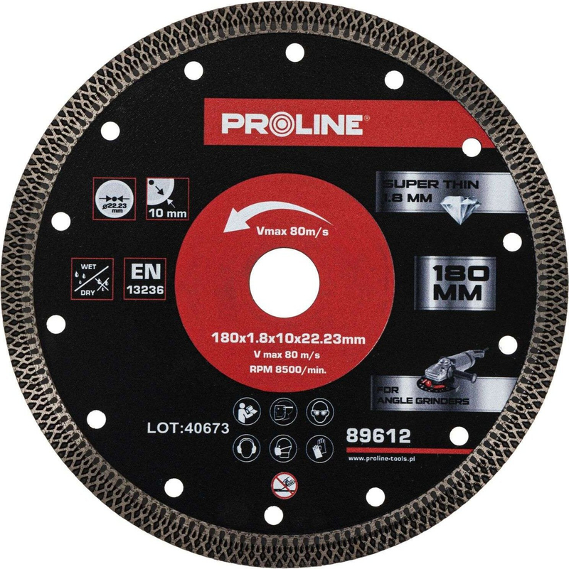 Disk prerës diamanti Proline, 180mm, trashësi 1.8mm, vrimë 22.23mm