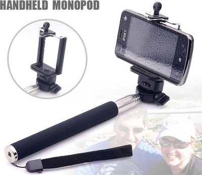 Selfie stick Xrec Monopod Tripod, 20–110 cm, për telefon dhe kamera, i zi